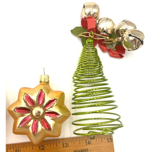 Vintage Mercury Glass Christmas Acorn Ornaments & Glass Cupcake & Tree - Picture 8 of 11